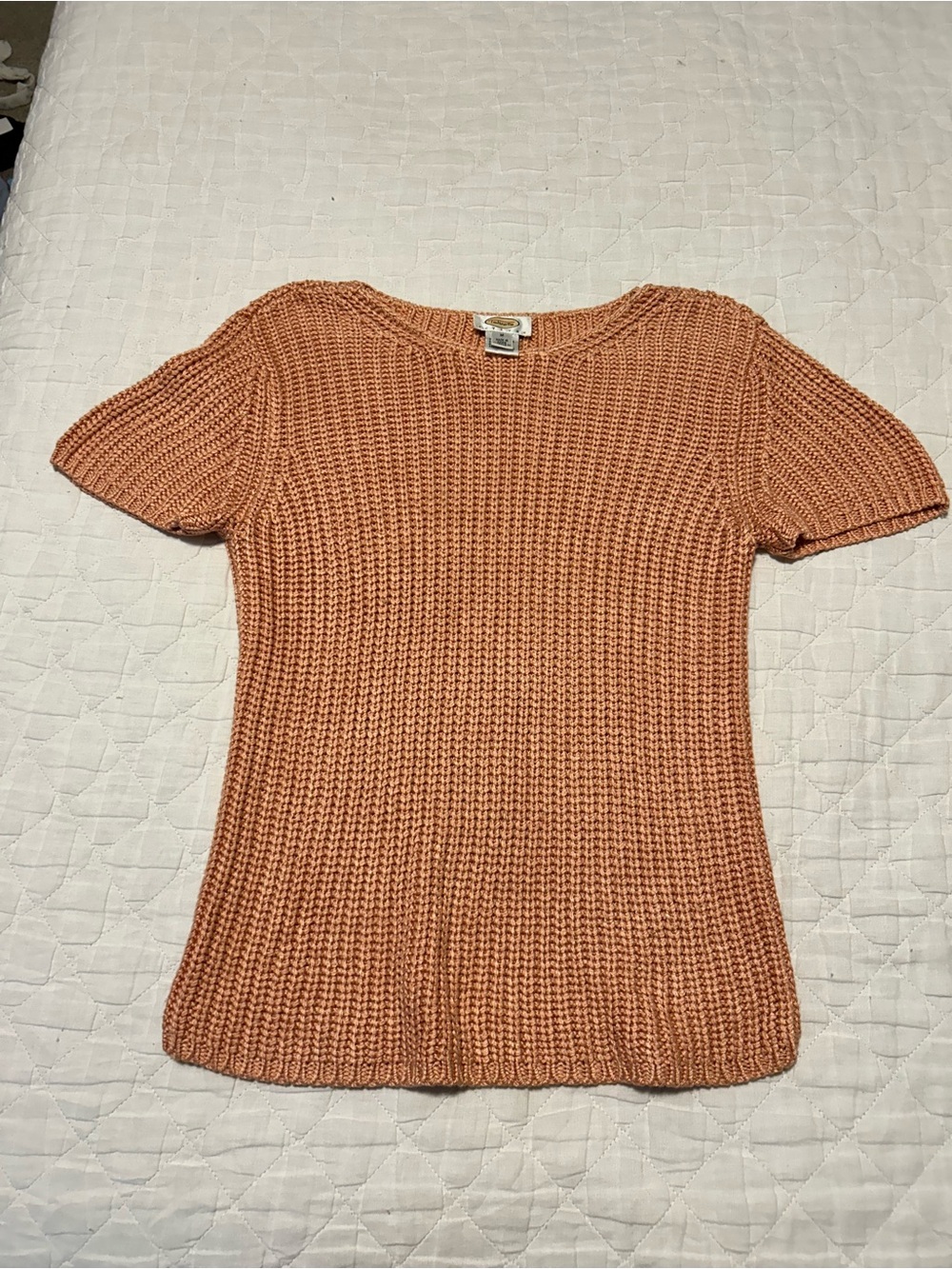 Vintage 90s Talbots 100% silk chunky knit sweater - Peach size M